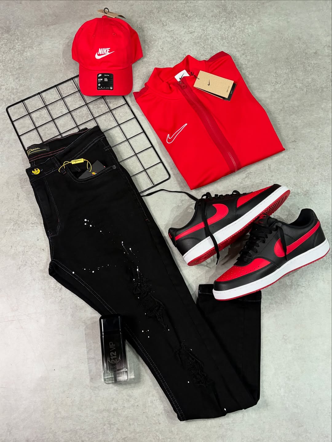 Kit Completo NK Academy 23 com Jeans, Boné, Tênis e Perfume