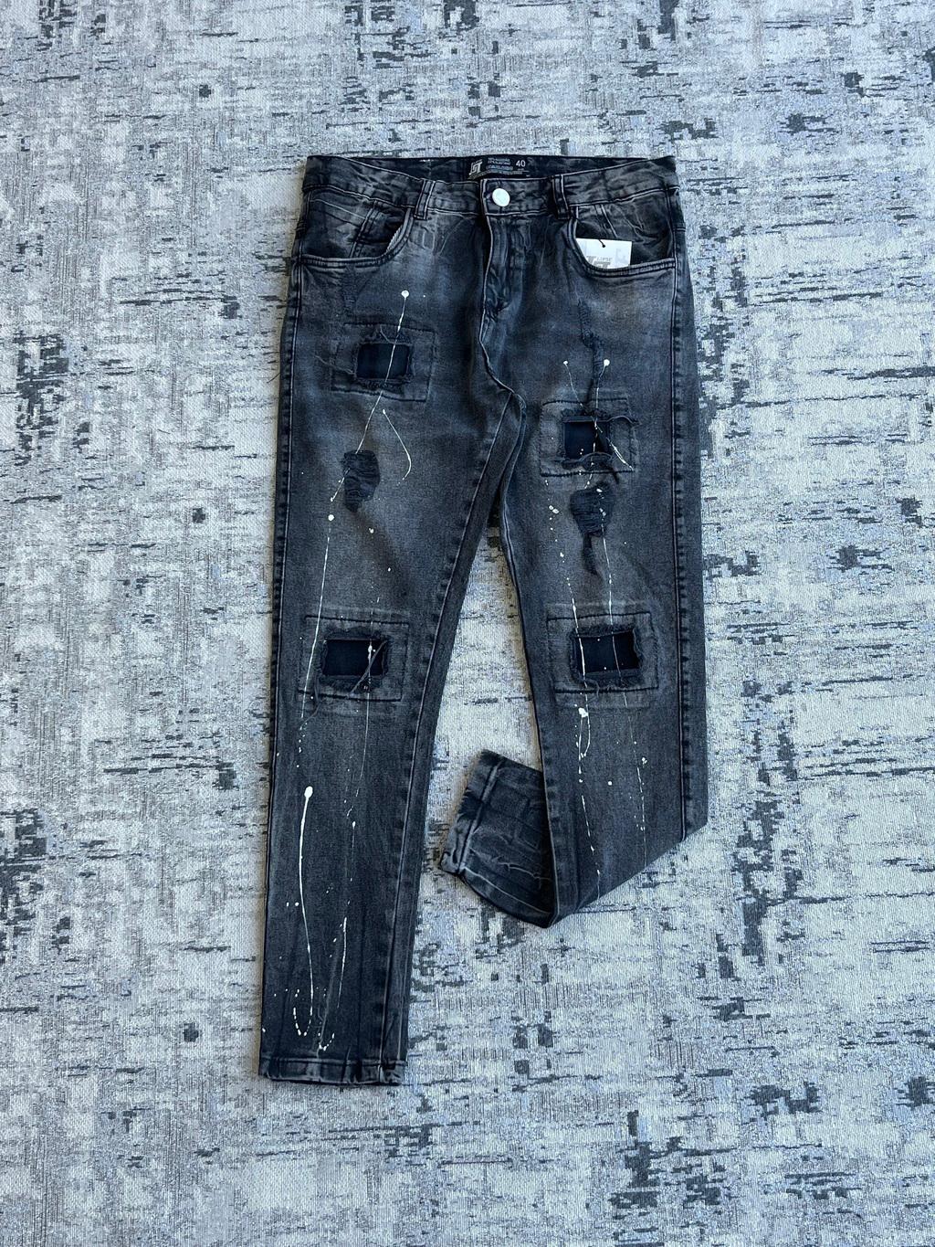 Calça Jeans Jogador com Respingos