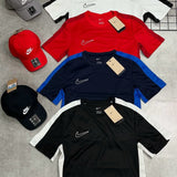 Kit Completo NK 4 Camisas Academy e 3 Bonés H86